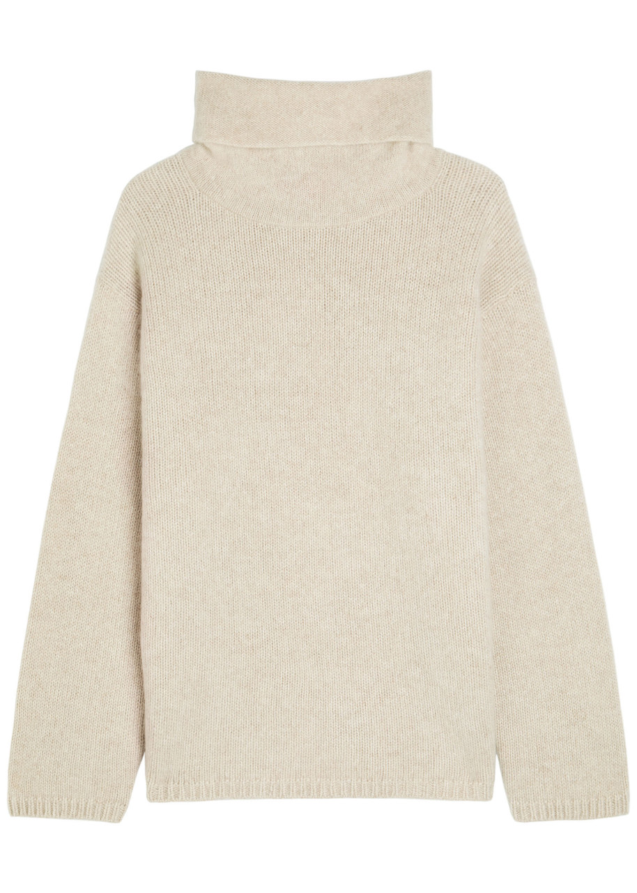 Elder Statesman Roll-neck Cashmere Jumper In Neutral