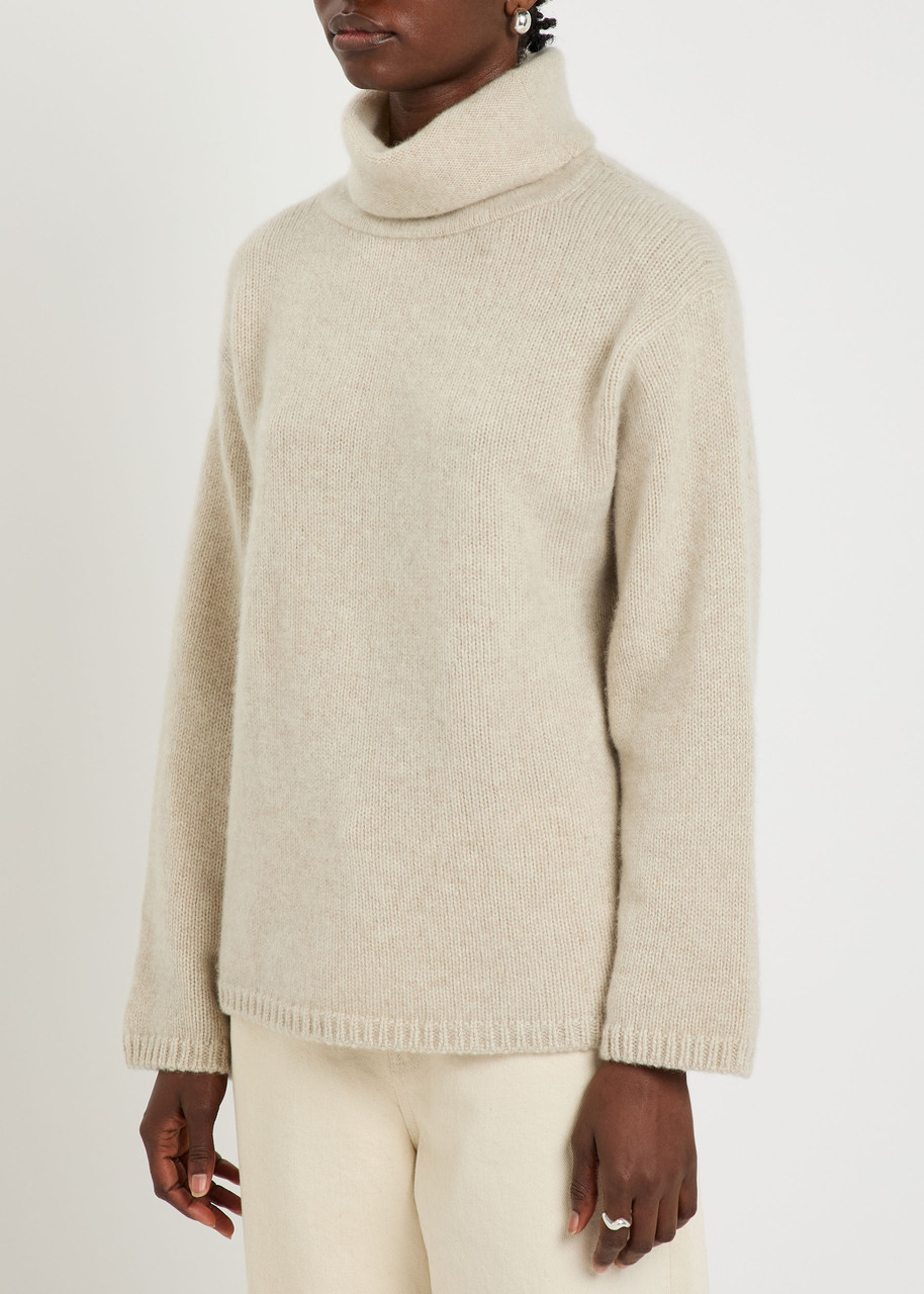 Elder Statesman Roll-neck Cashmere Jumper In Neutral