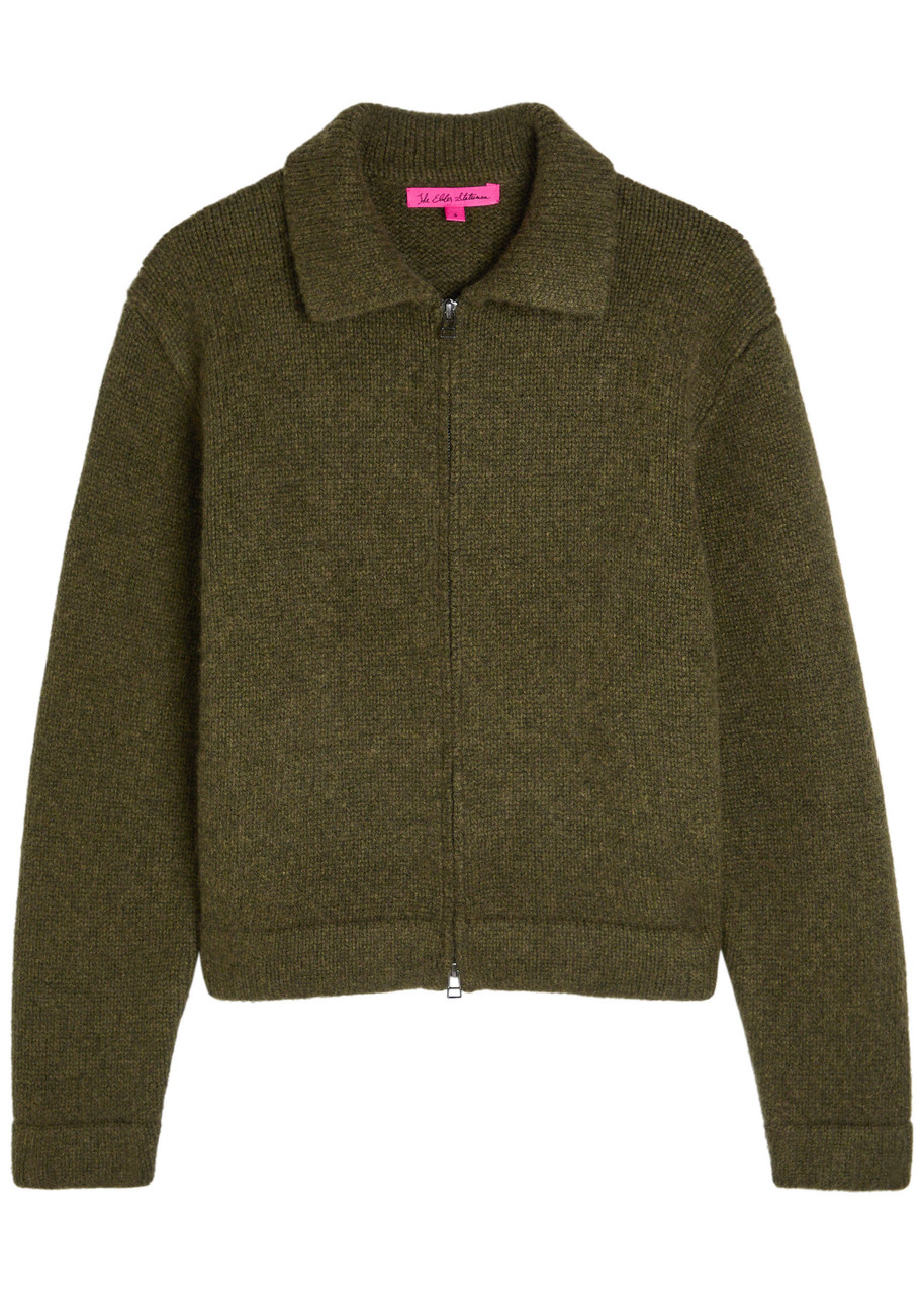 Elder Statesman Melange Cashmere Cardigan In Green