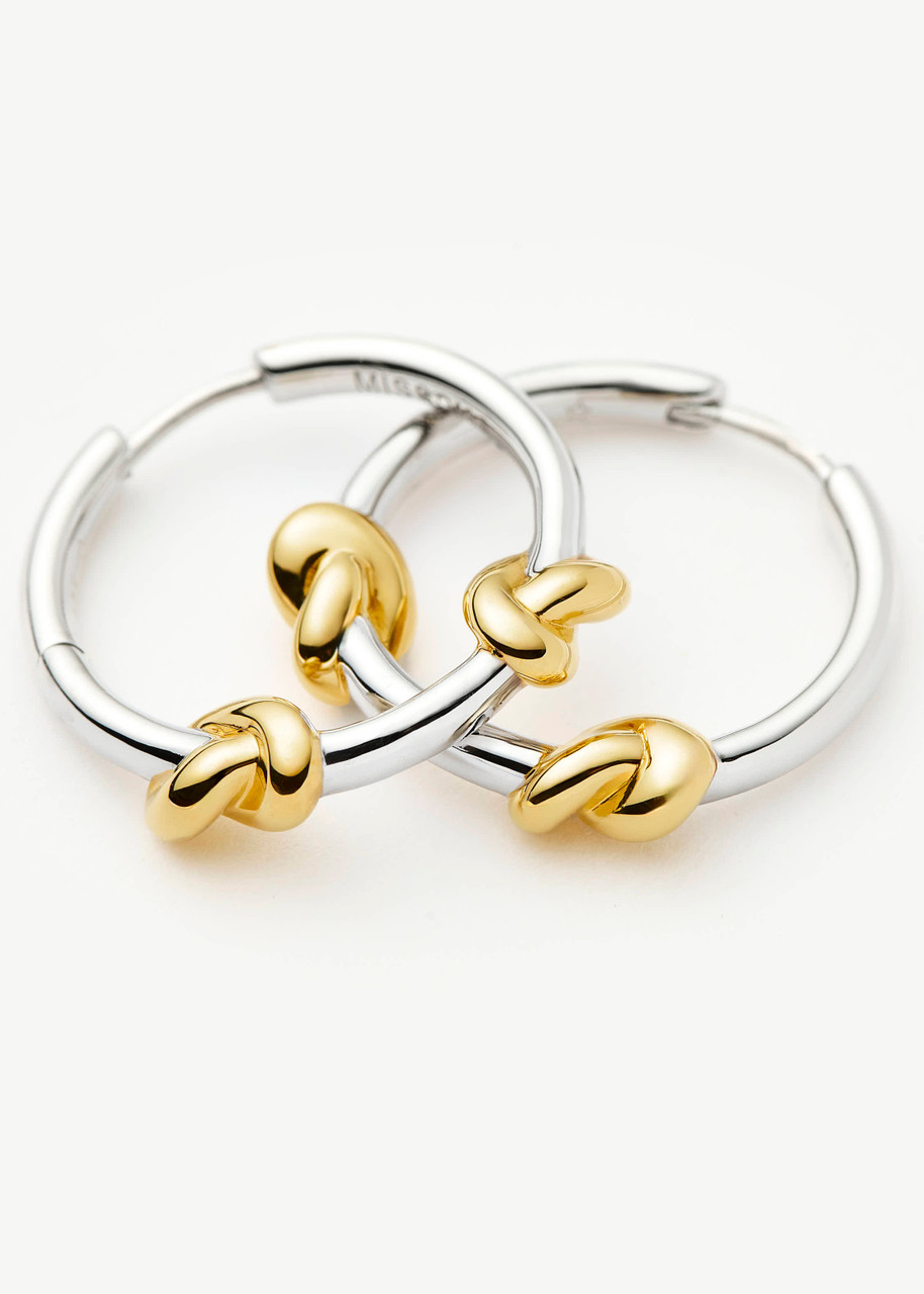 Missoma X Lucy Williams Knot Small Hoop Earrings In Metallic