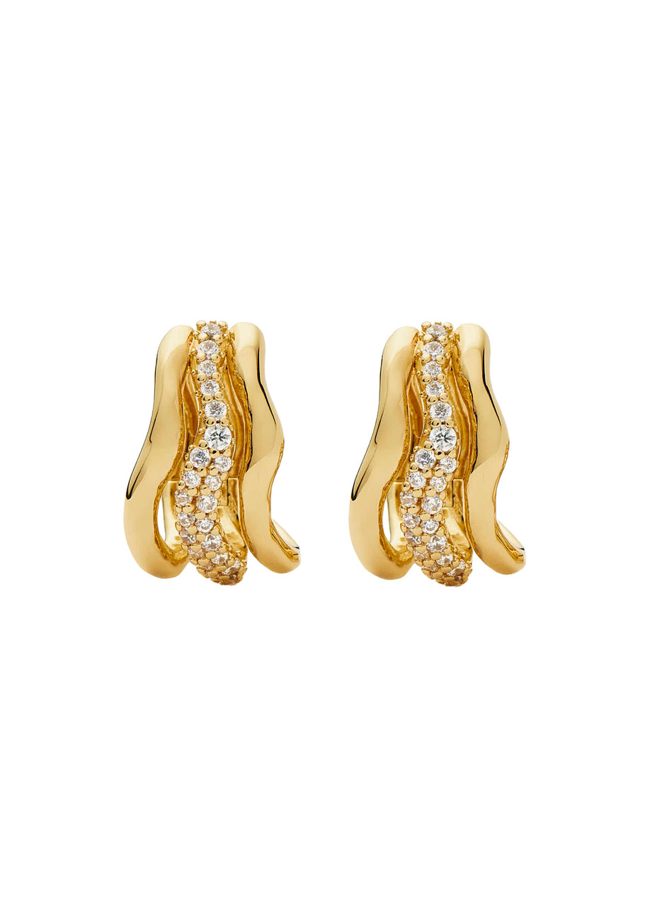 Missoma Molten Snow 18ct Gold- Plated Triple Small Hoop Earrings In Gold