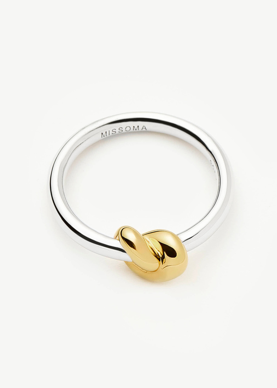 Missoma X Lucy Williams Mixed Metal Knot Stacking Ring In Metallic