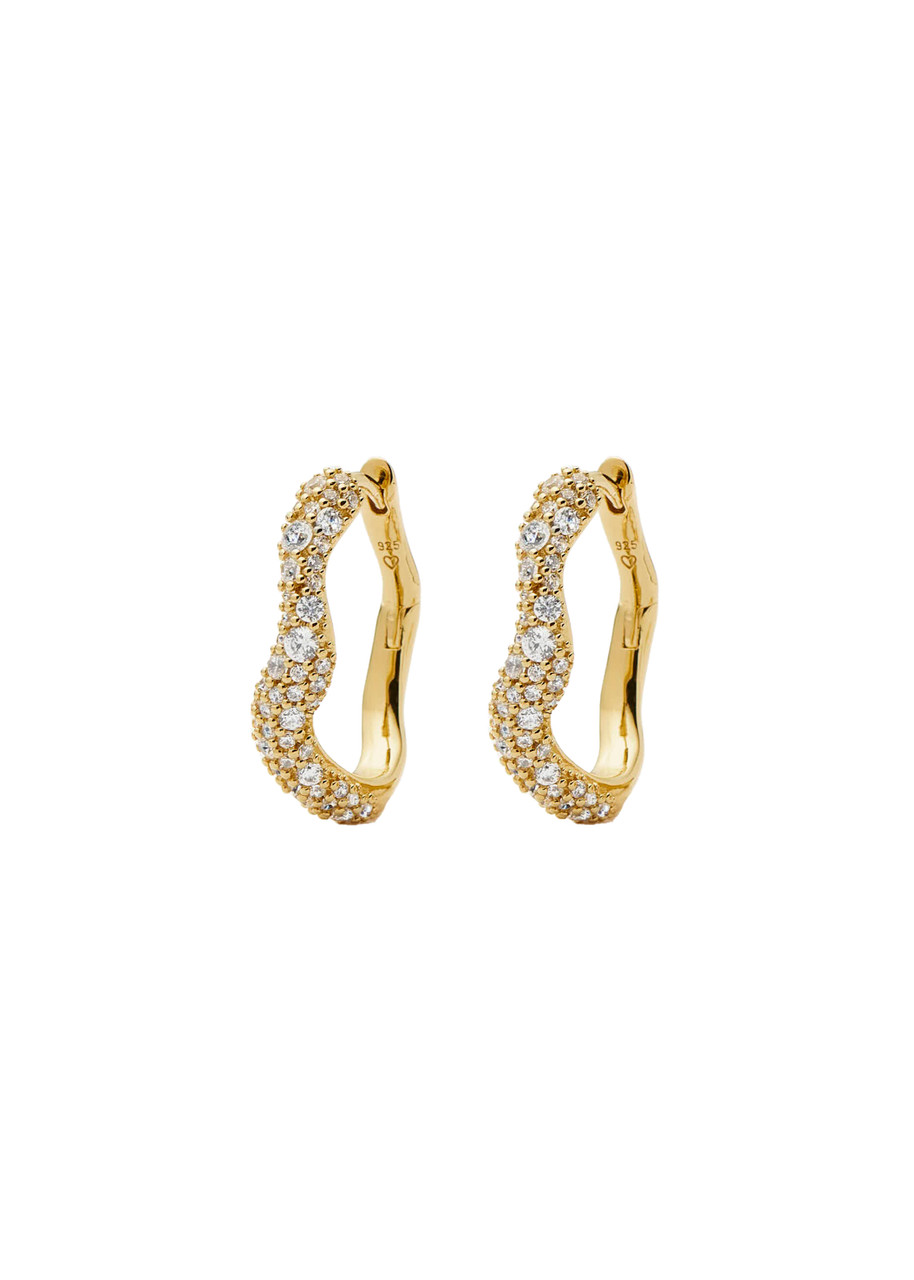 Missoma Womens Molten Snow Small 18ct Yellow Gold-plated Vermeil Sterling-silver And Zirconia Hoop Earrings In Gold