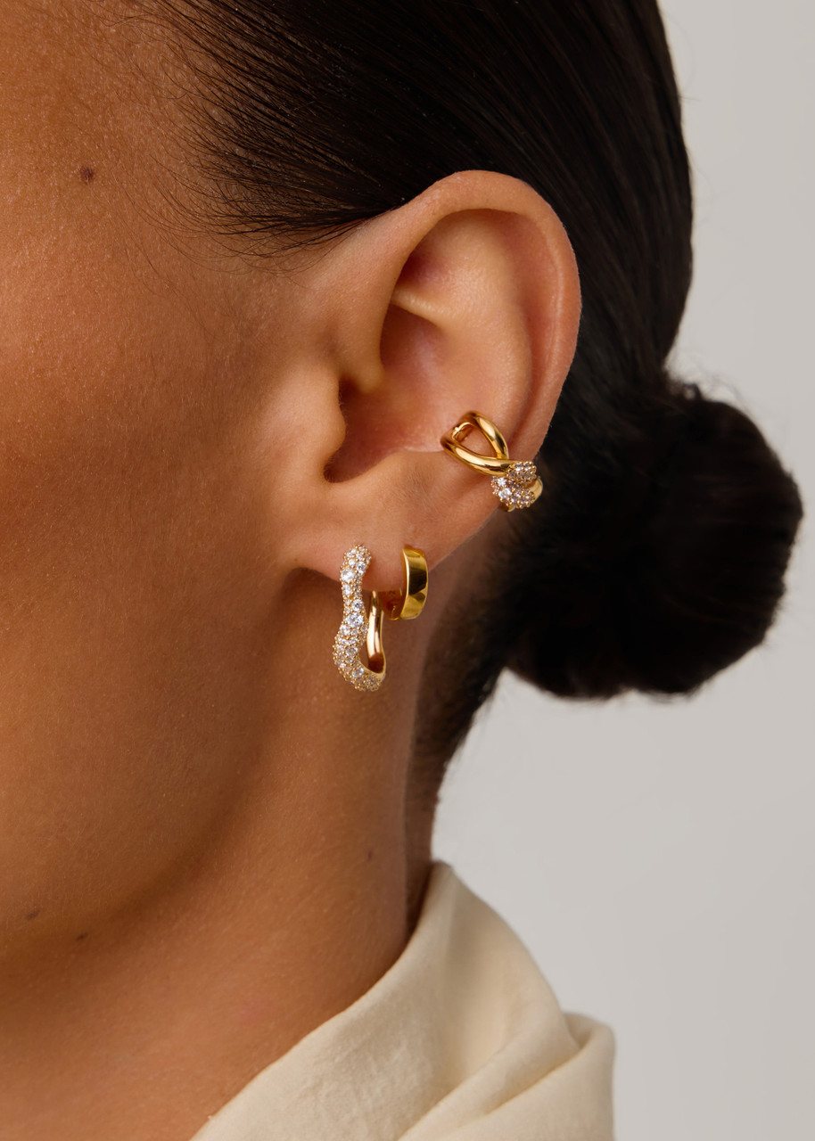 Missoma Womens Molten Snow Small 18ct Yellow Gold-plated Vermeil Sterling-silver And Zirconia Hoop Earrings In Gold