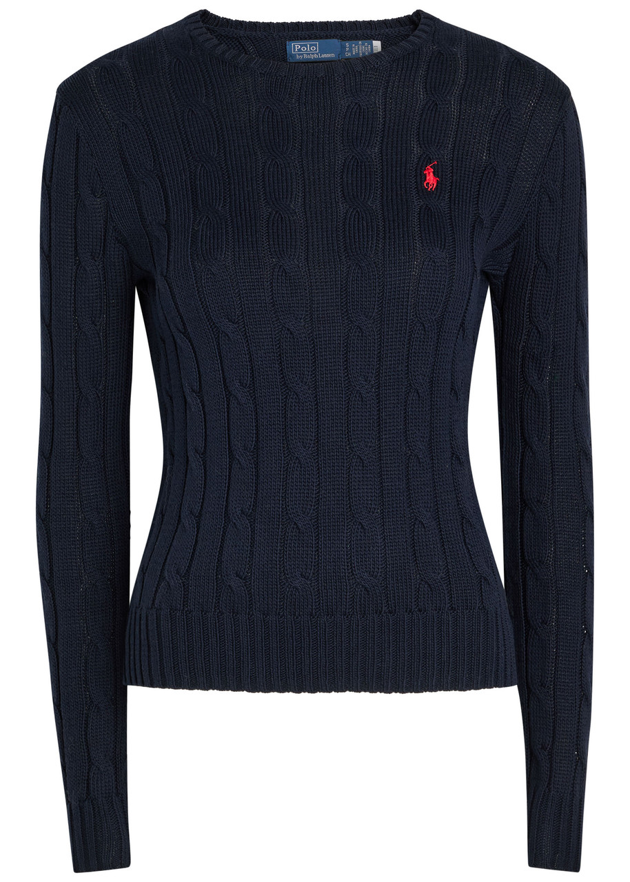 Polo Ralph Lauren Cable-knit Cotton Jumper - Navy - XS (UK6 / XS)