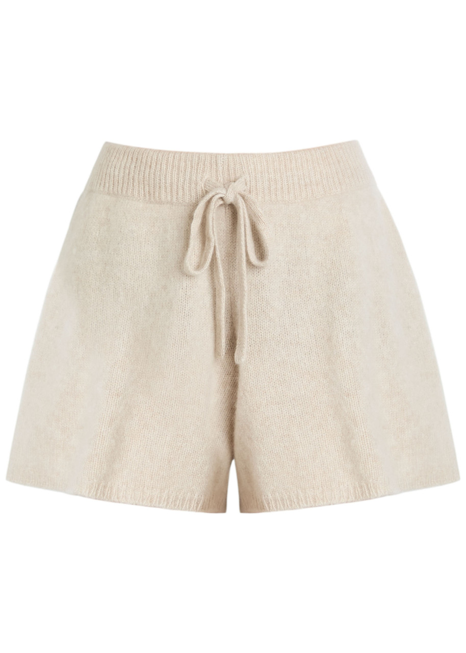 Elder Statesman Drawstring Cashmere Shorts In White