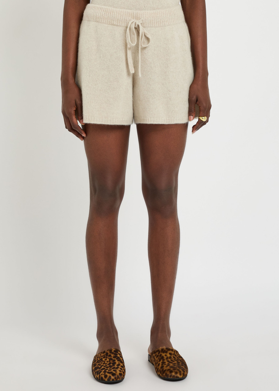 Elder Statesman Drawstring Cashmere Shorts In White