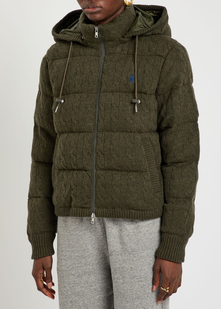 Polo Ralph Lauren Padded Wool And Cashmere-blend Jacket In Green