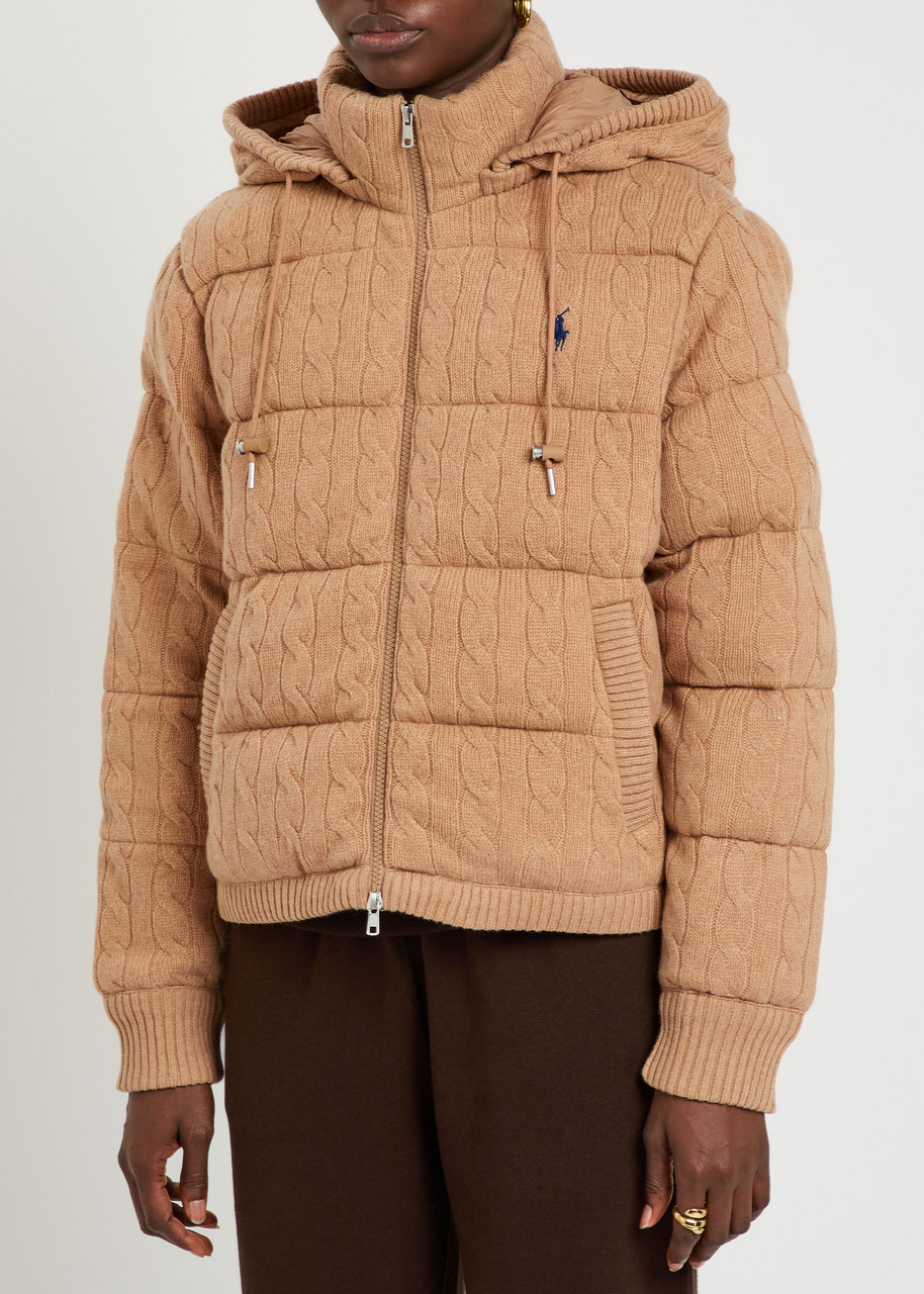 Polo Ralph Lauren Padded Wool And Cashmere-blend Jacket In Brown