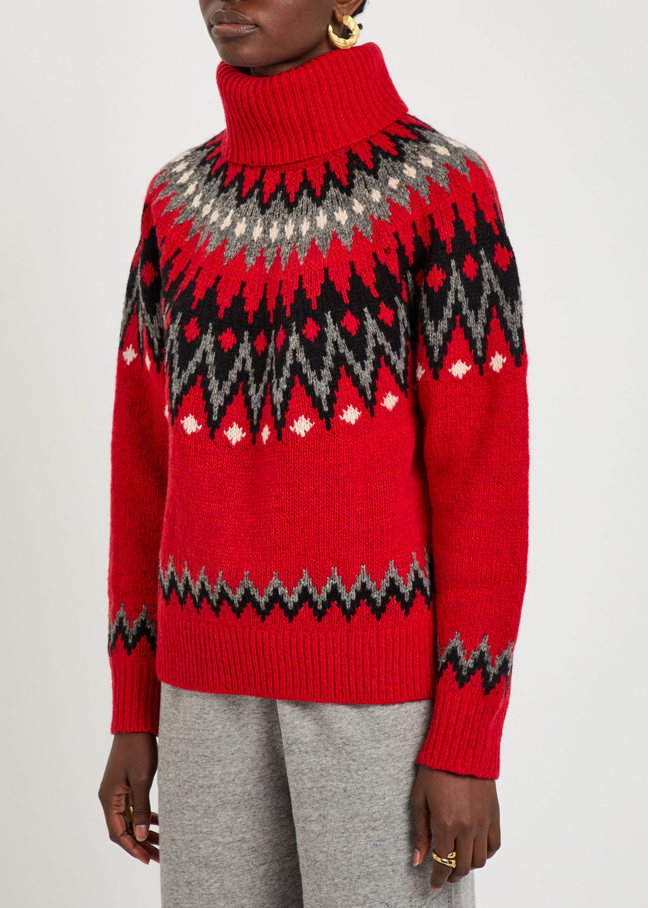 Polo Ralph Lauren Fair Isle Wool-blend Jumper In Red