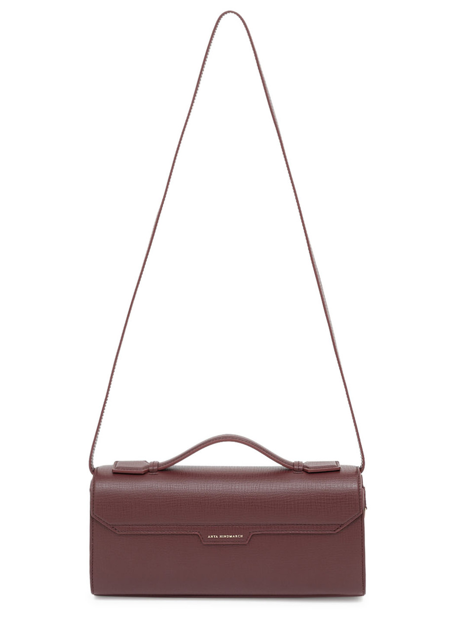 Anya Hindmarch Mortimer Saffiano Leather Clutch In Burgundy