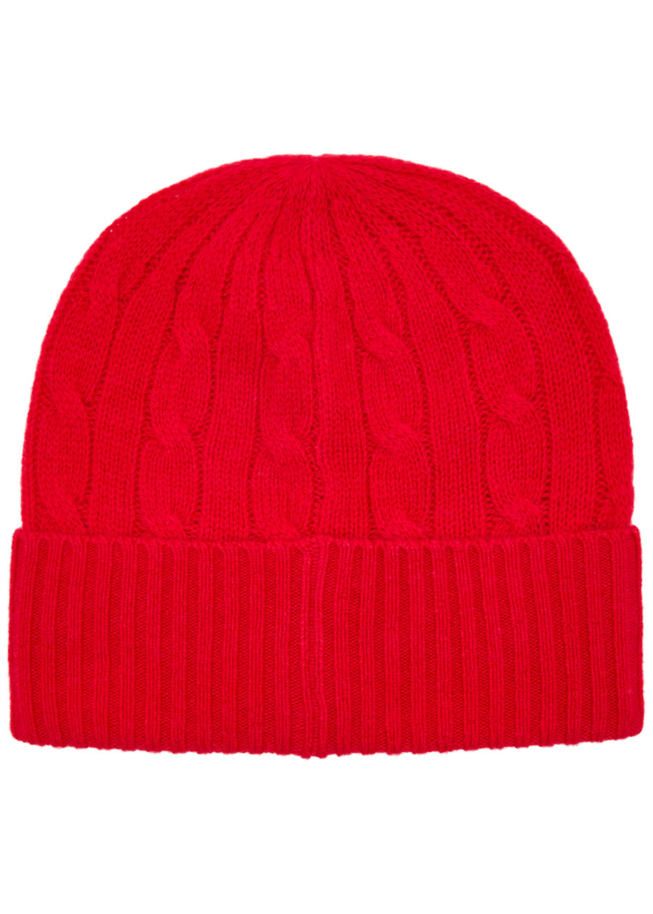 Polo Ralph Lauren Logo-embroidered Wool And Cashmere-blend Beanie In Red