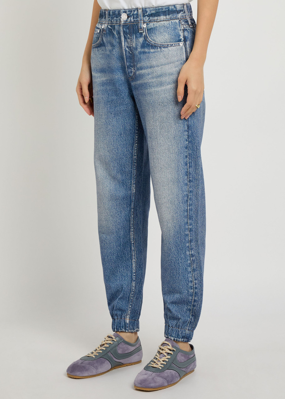 Rag & Bone Miramar Jeans-print Terry Trousers In Blue