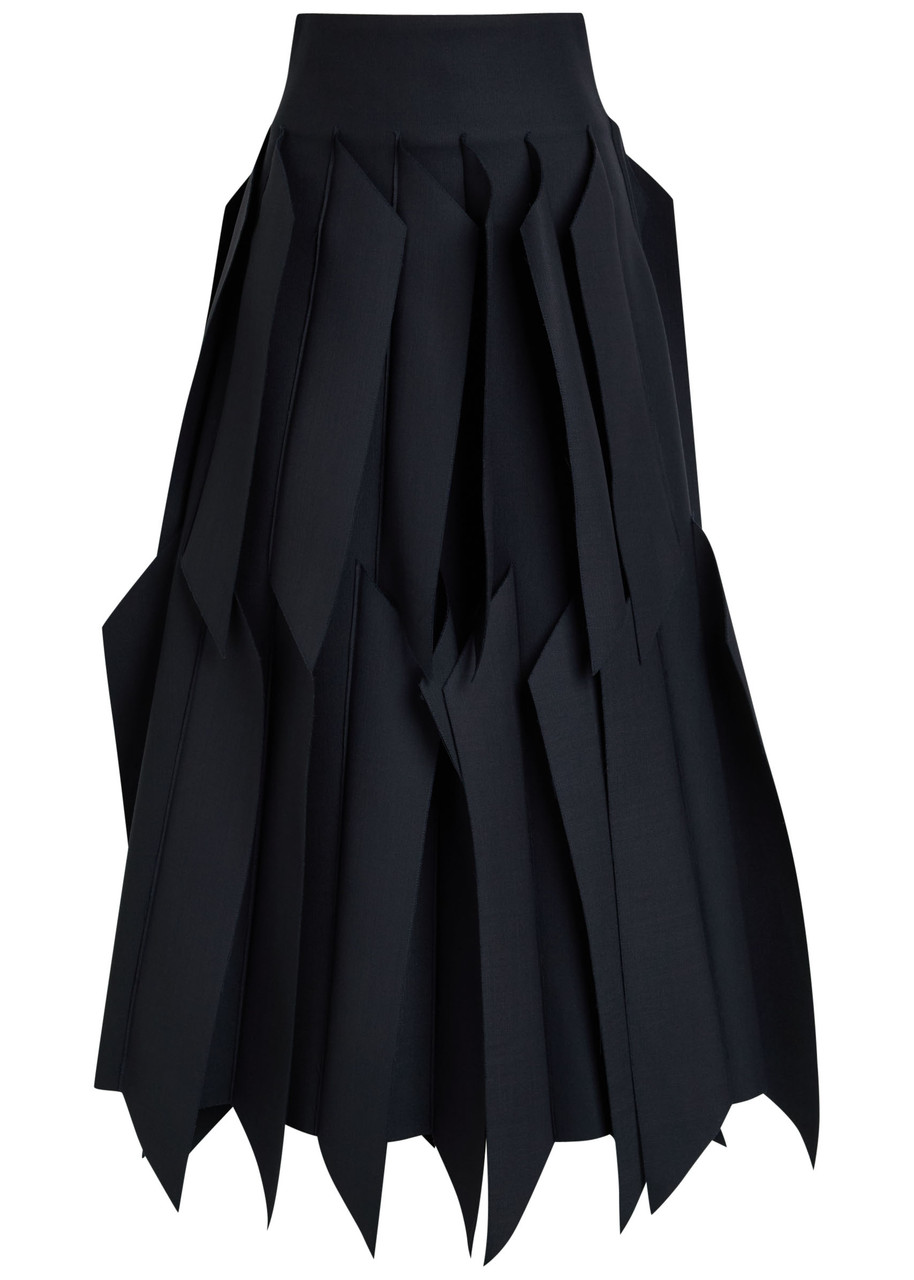 A.w.a.k.e. A. W.a. K.e. Mode Skirt With Panel Applique Navy In Blue