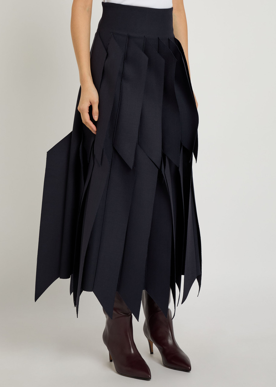 A.w.a.k.e. A. W.a. K.e. Mode Skirt With Panel Applique Navy In Blue