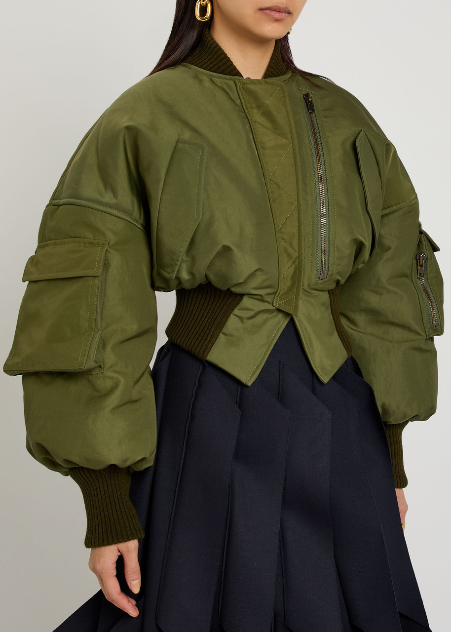 A.w.a.k.e. A.w.a.k.e Mode Ma1 Padded Taffeta Bomber Jacket In Green