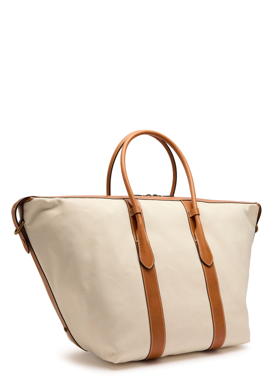 Polo Ralph Lauren Logo-embroidered Extra Large Canvas Tote Bag In Brown