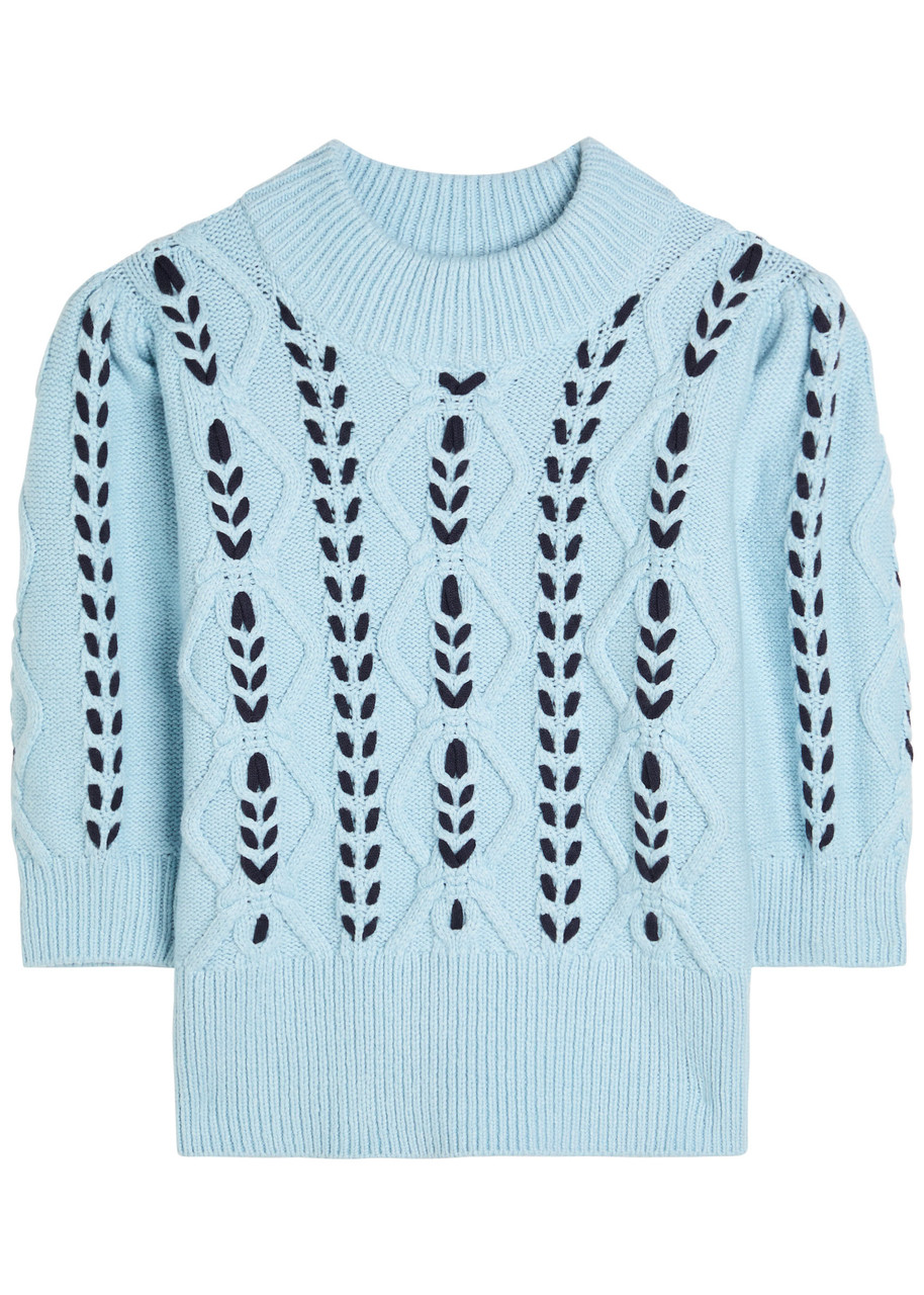 Rails Addy Cable-knit Short-sleeve Sweater In Multi