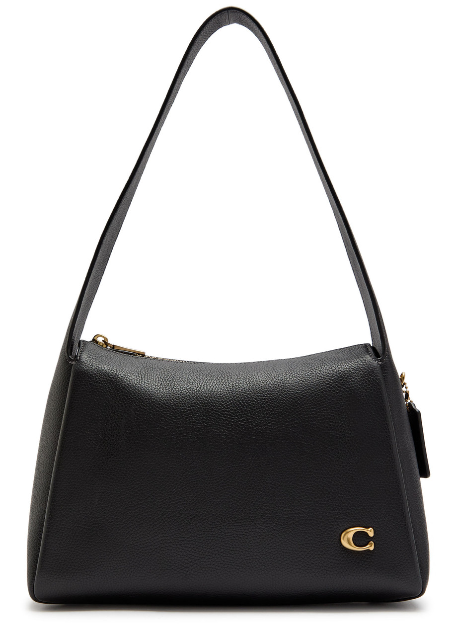 Coach Lola Pebbled Leather Shoulder Bag In Black