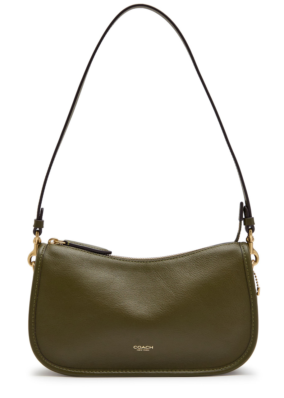 Coach Waverly Leather Shoulder Bag In Green