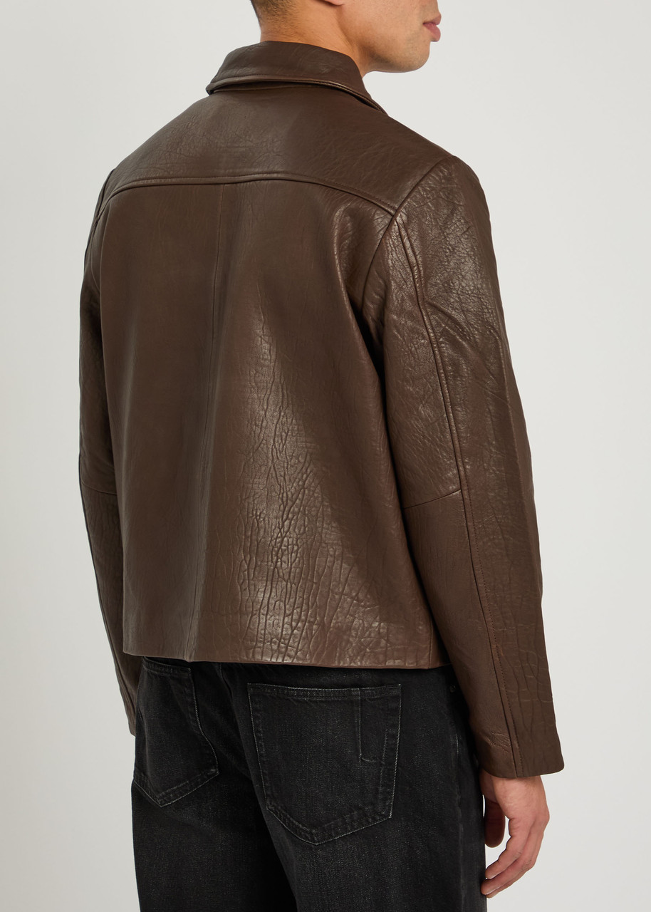  Won Hundred Dutton Textured Leather Jacket - Dark Red - 48 (it48/ Uk38) 