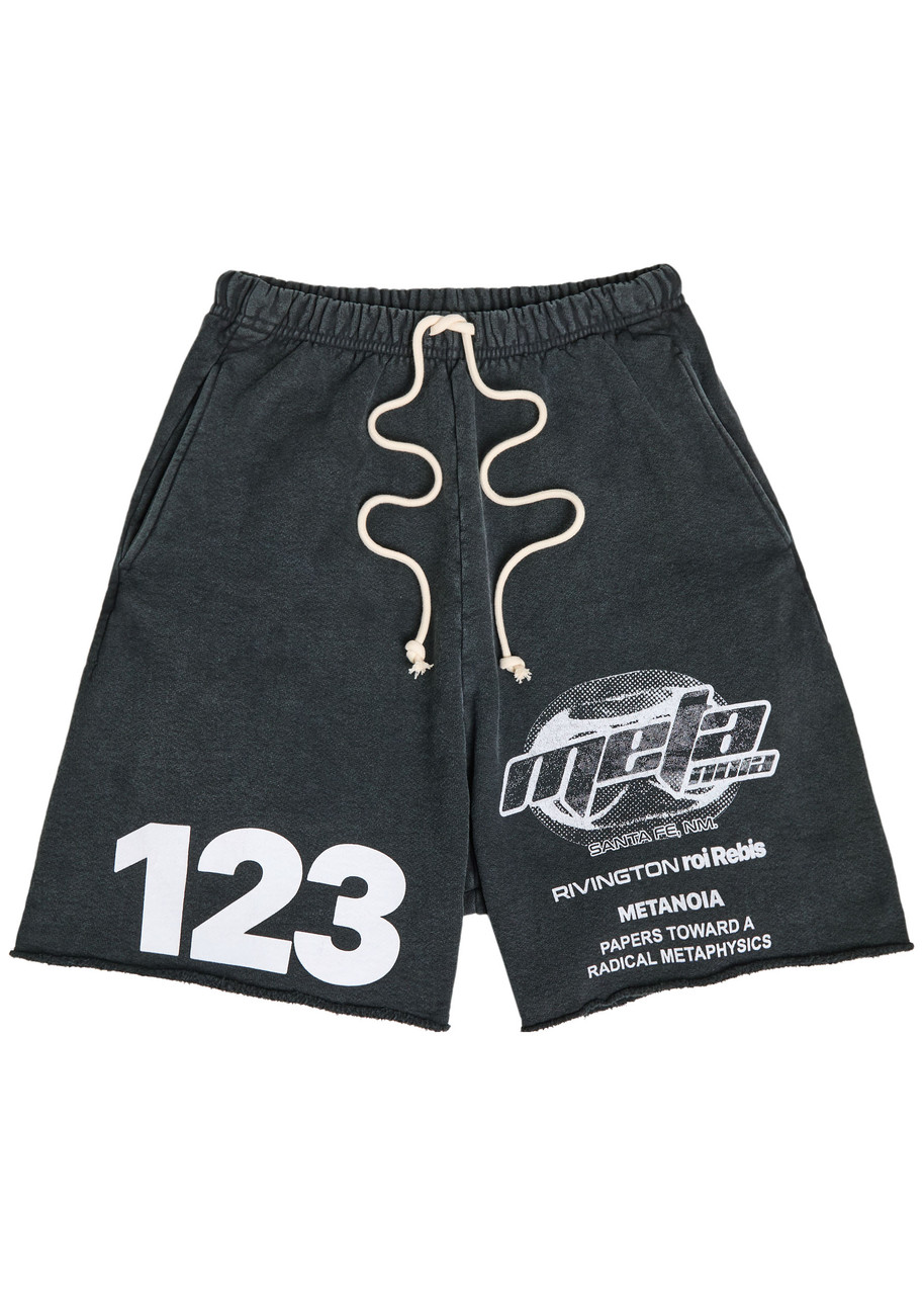 Rivington Roi Rebis Radical Printed Cotton Shorts In Black