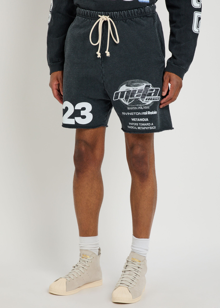 Rivington Roi Rebis Radical Printed Cotton Shorts In Black