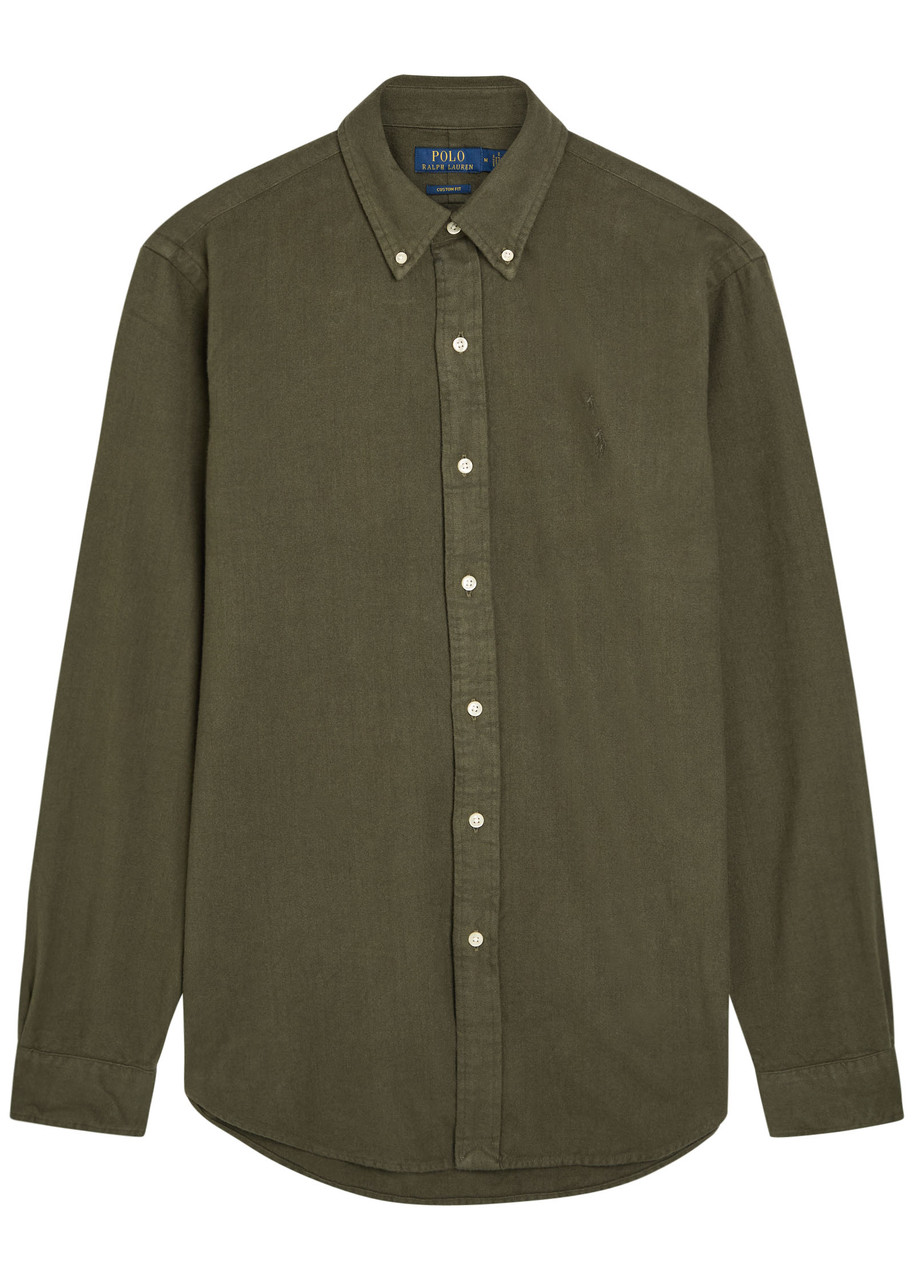 Polo Ralph Lauren Logo-embroidered Flannel Shirt – Dark Green – XL Polo Ralph Lauren Logo-embroidered Flannel Shirt – Dark Green – XL