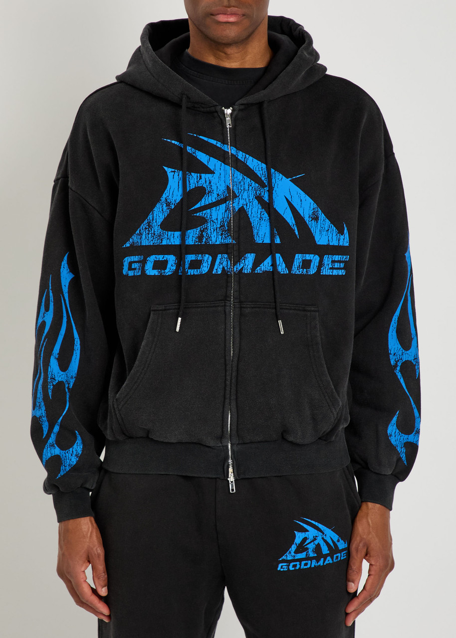  Godmade Logo-print Hooded Cotton Sweatshirt - Black - L 