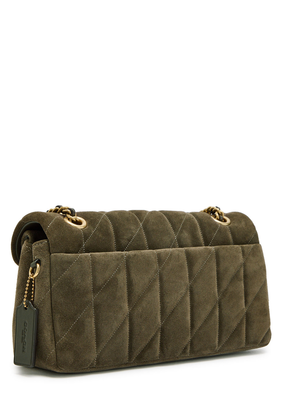 Coach Tabby 26 Quilted Suede Shoulder Bag In Green