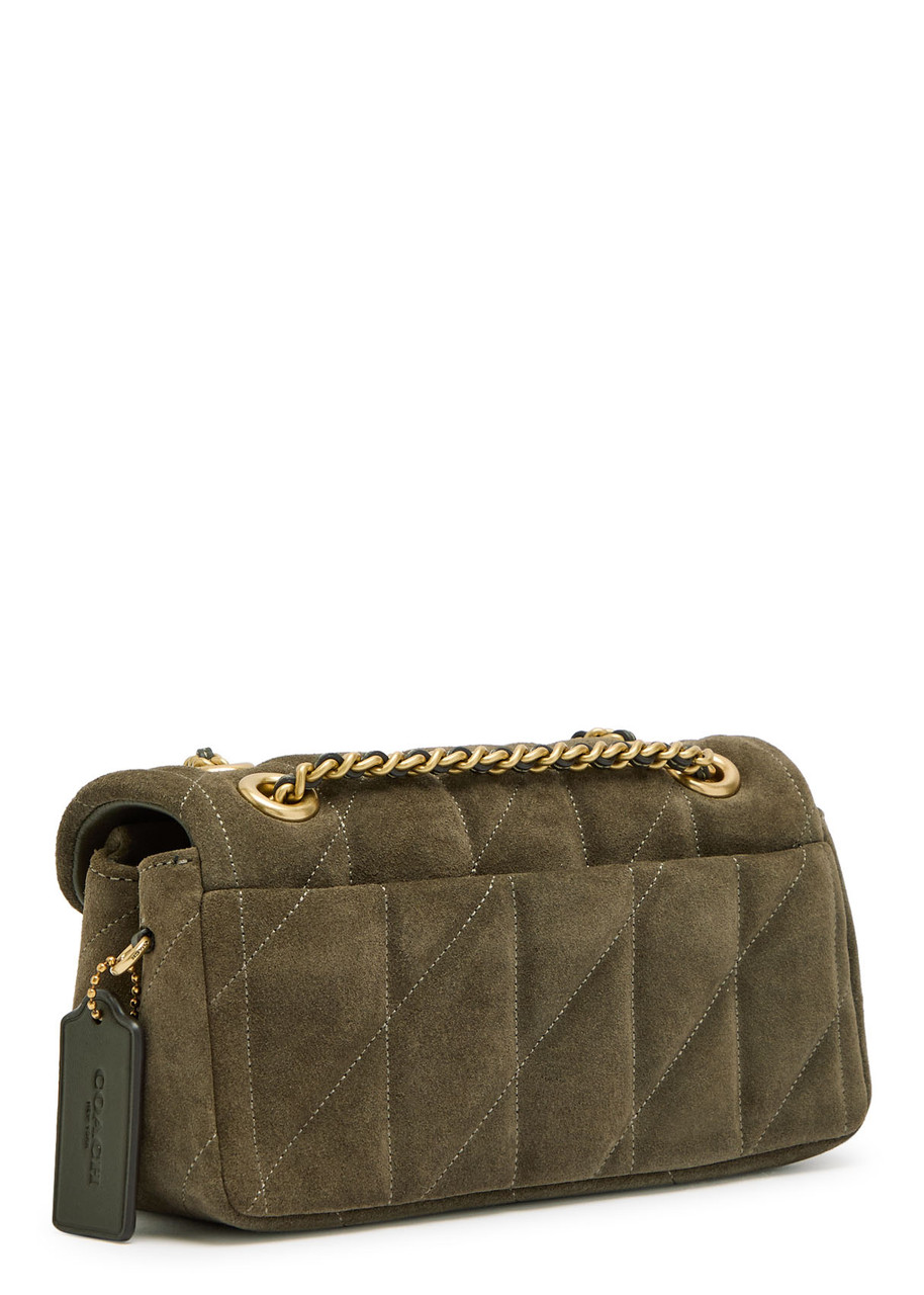 Coach Tabby 20 Quilted Suede Shoulder Bag In Green