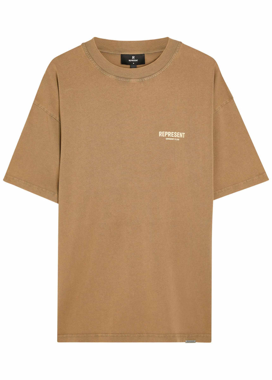 Represent Owners' Club Logo Cotton T-shirt - Taupe - L