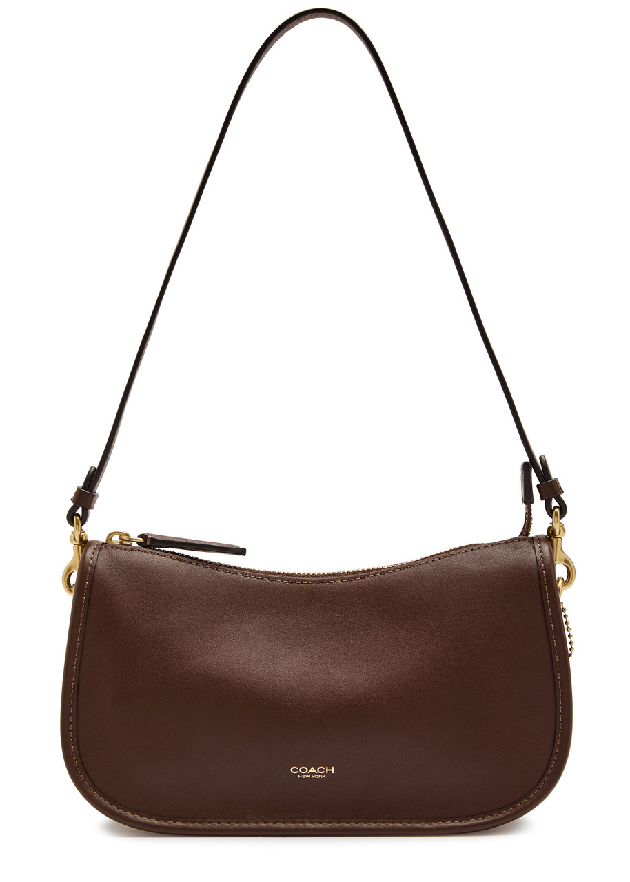 Coach Waverly Leather Shoulder Bag In Brown