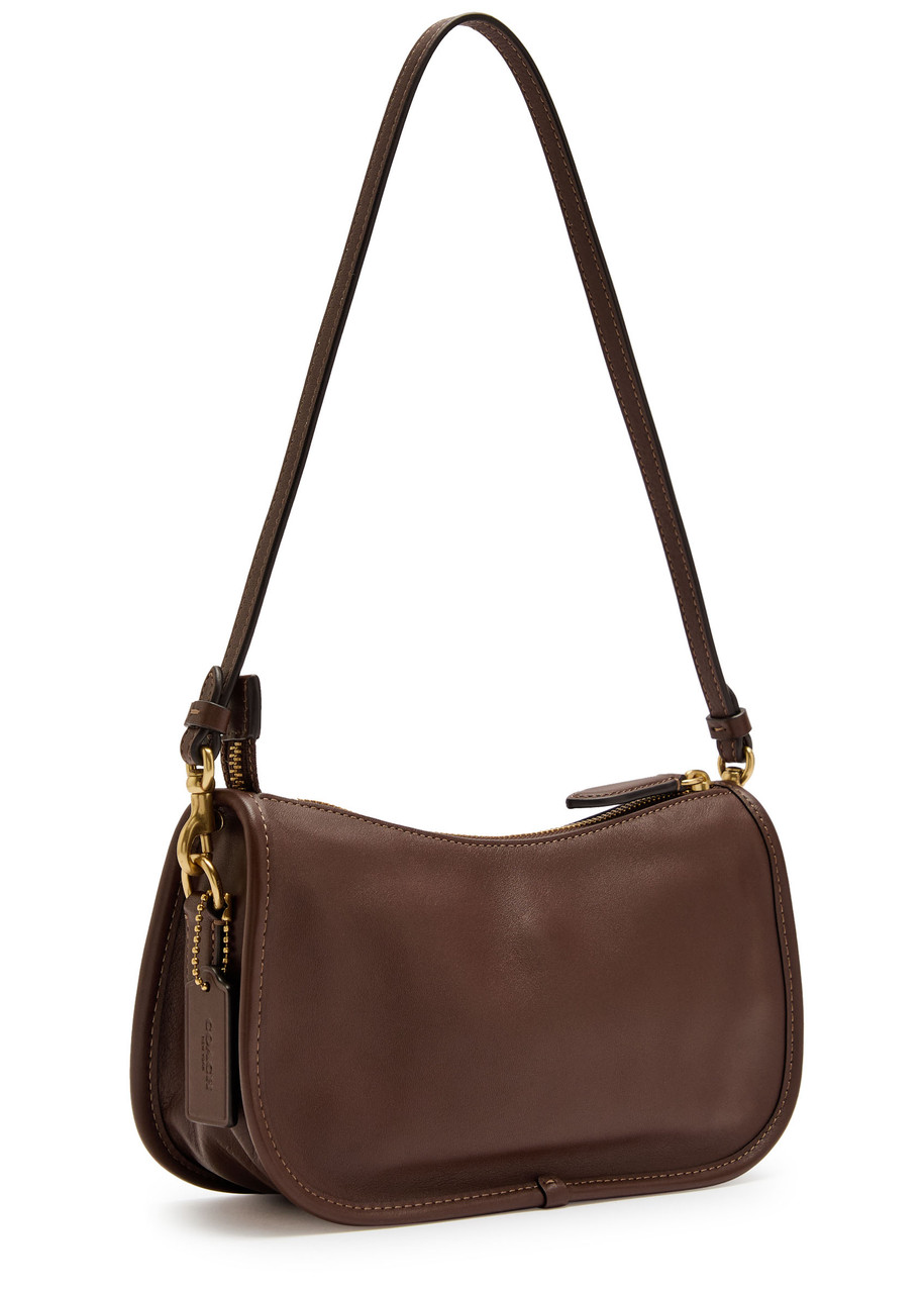 Coach Waverly Leather Shoulder Bag In Brown