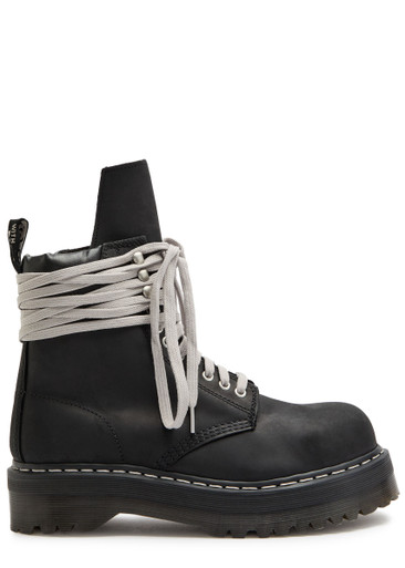 Rick Owens × Dr.Martens 41 RICK OWENS X Dr. Martens Steel Toe Quad leather boots | Harvey Nichols