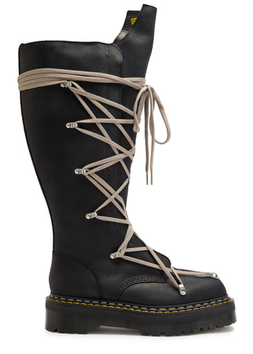 RICK OWENS X Dr. Martens Pentalace Quad leather boots | Harvey Nichols