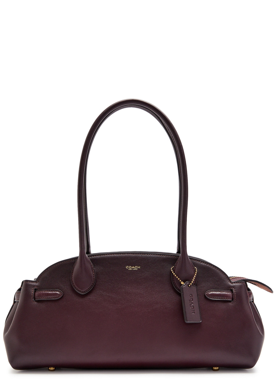 Coach Empire Leather Shoulder Bag In Burgundy