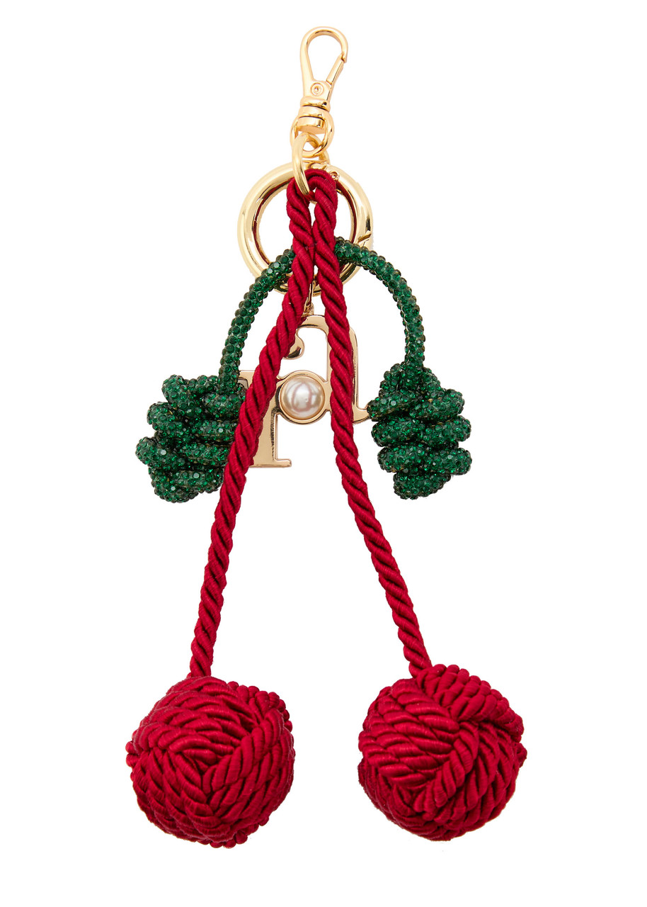 Rosantica Cherry Charm Crystal-embellished Bag Charm In Red