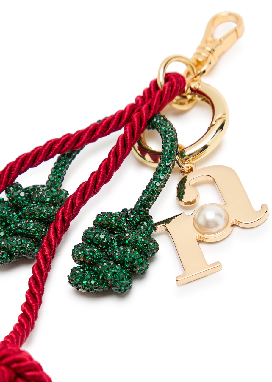 Rosantica Cherry Charm Crystal-embellished Bag Charm In Red