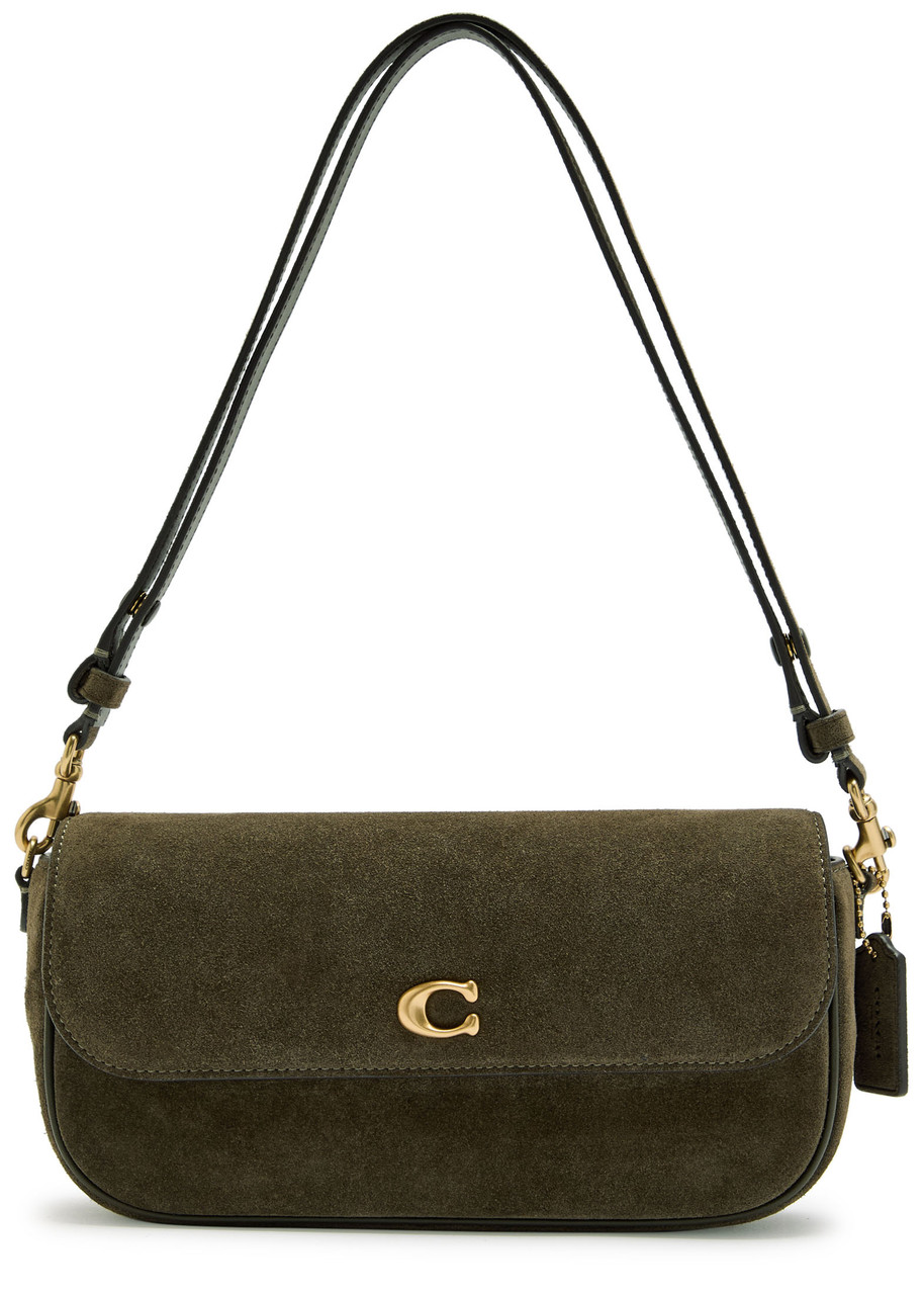 Coach Brook Suede Shoulder Bag In Green