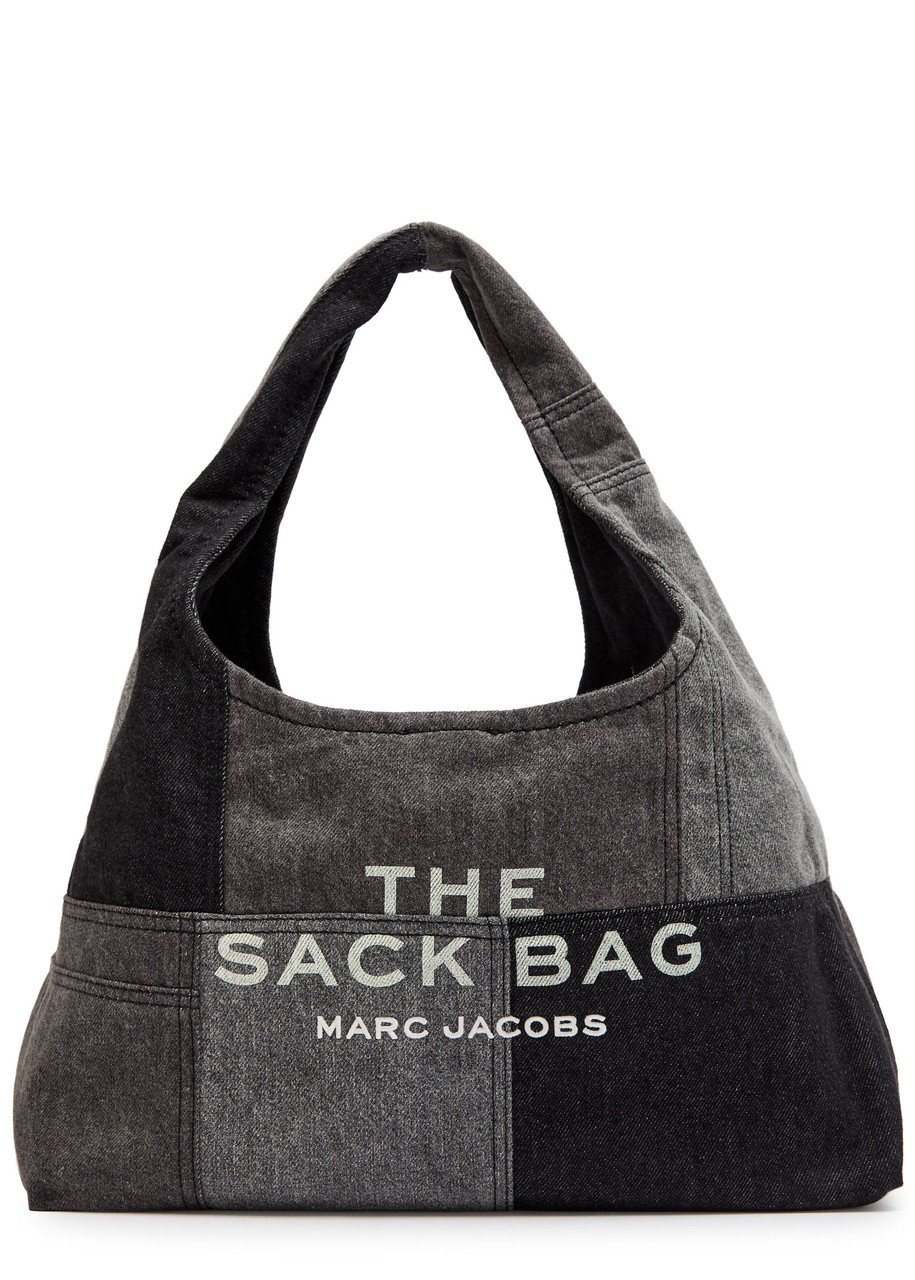 Marc Jacobs Patchwork Cotton Shoulder Bag With Top Handle In Black