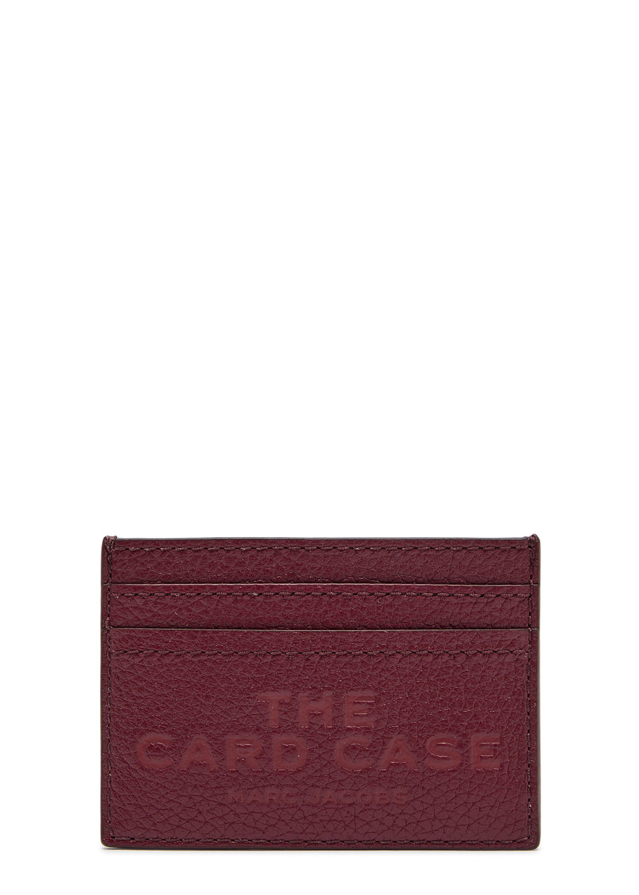 Marc Jacobs The Card Case Grained Leather Card Holder - Burgundy - One Size