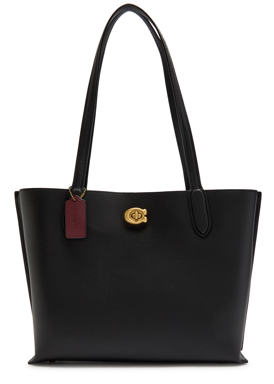 Coach Willow Pebbled Leather Tote Bag In Black