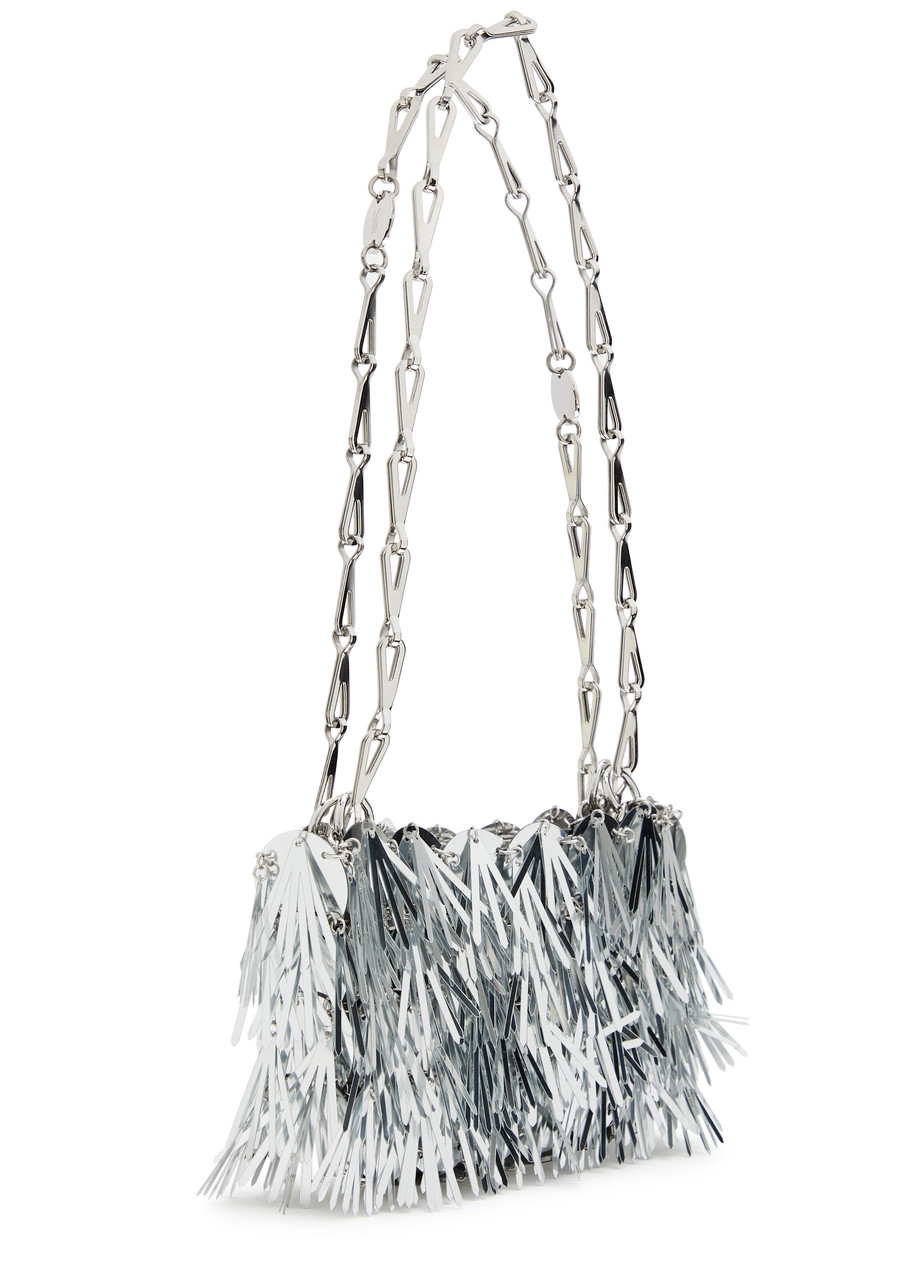 Rabanne Fur-effect Sequin Shoulder Bag In Silver