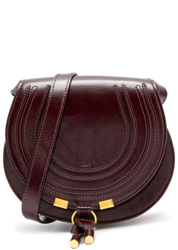 CHLOE: Marcie small glossed leather saddle bag