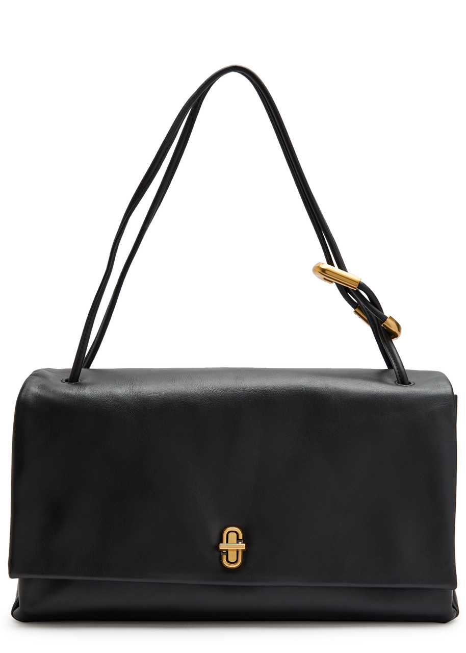 Marc Jacobs The Large Dual Leather Shoulder Bag In Black
