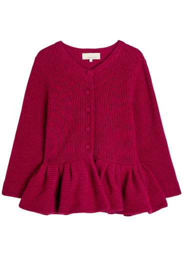 Peplum cashmere cardigan
