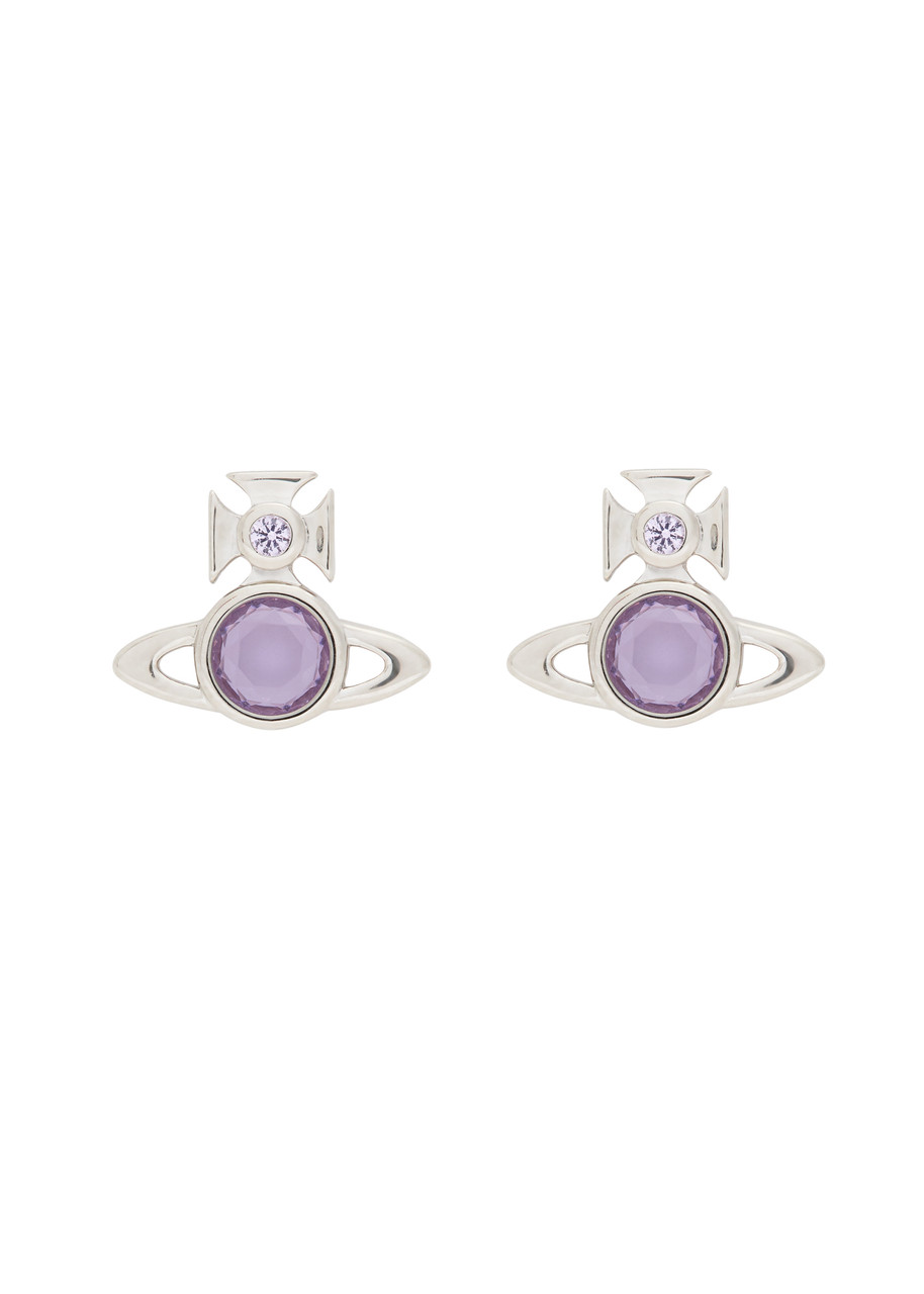 Vivienne Westwood Heather Orb Stud Earrings In Silver