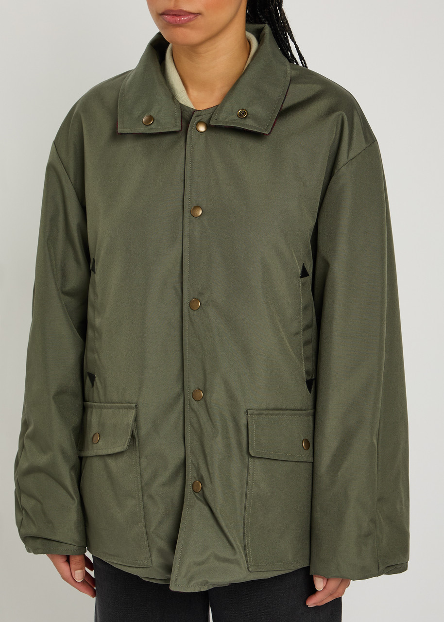 Maison Margiela Reversible Checked Nylon And Wool Jacket In Animal Print
