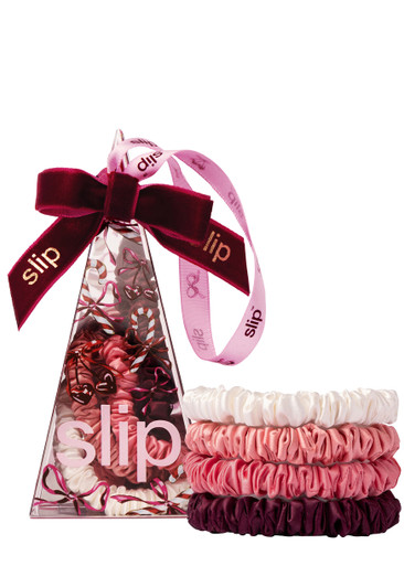 Slip Pure Silk Skinny Scrunchie Ornament - Candy Cane